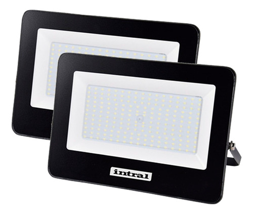 Kit 2 Refletores Led 50w Holofote Luna Ip65 3000k Intral