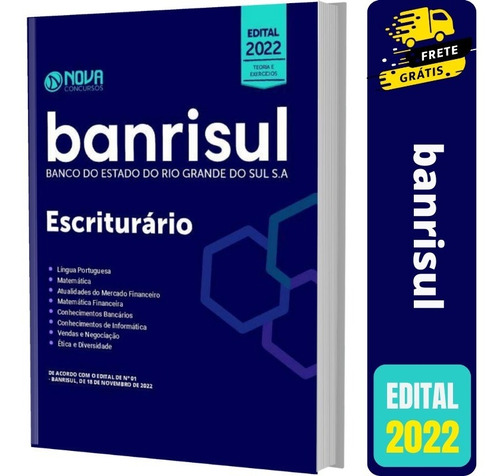 Apostila Concurso Banrisul 2022 - Escriturário Do Banrisul