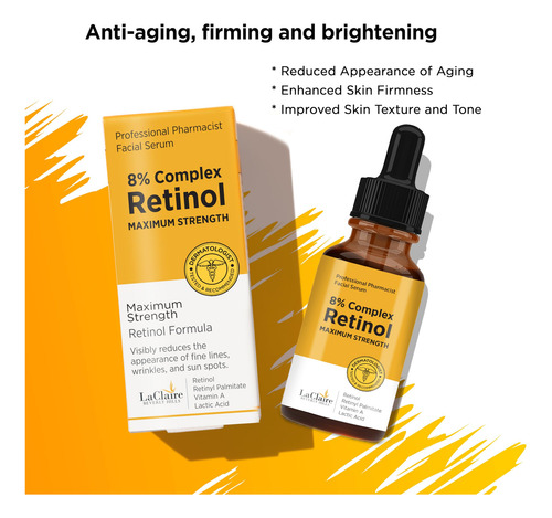 Laclaire 8% Retinol Complex Serum Mejor Suero De Retinol P
