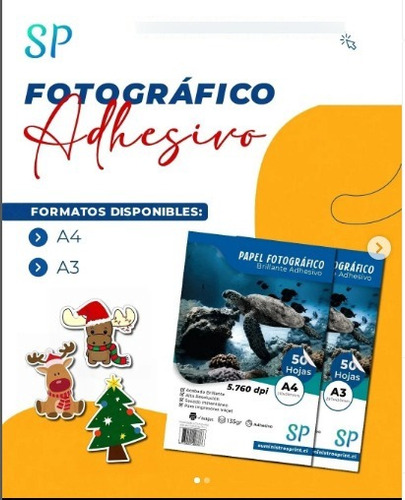 Papel Fotográfico Adhesivo Glossy 135gr A4 X 50 Hojas