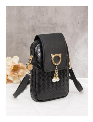 Bolso Bolsa Cartera De Hombro Con Correa Ajustable Mujer Color Negro