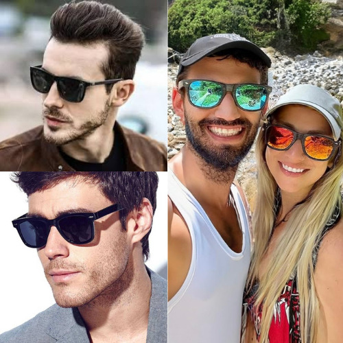 Anteojos De Sol Clasico Hombre Mujer Lentes Gafas Unisex Clásico Negro Espejado Naranja