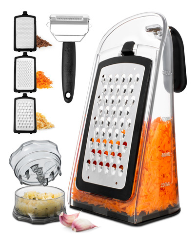 Cheese Grater With Garlic Crusher - Box Grater Cheese