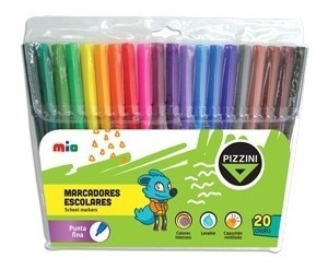 Marcadores De Colores Escolares Pizzini X20 Colores Cuotas