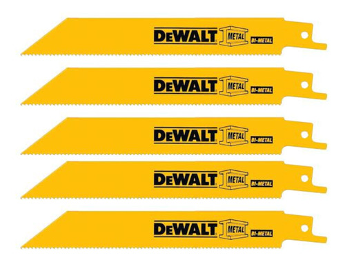 Paquete 5 Seguetas Sierra Sable Dewalt 8'' X 14tpi Dwar814