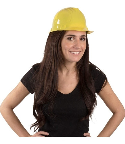 Imagen 3 de 4 de Sombrero Plastico Constructor Disfraz Obrero X 12 Unidades