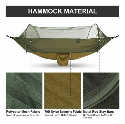 140 X 260 Cm Camping Hamaca Con Mosquitera Hamaca Y