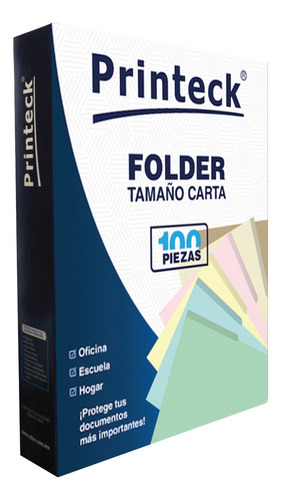 Folder Tamaño Oficio Color Crema Printeck Caja Con 500 Pz