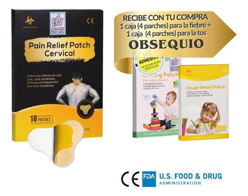 Parches Para Alivio De Dolor Cervical + 2 Parches Obsequio