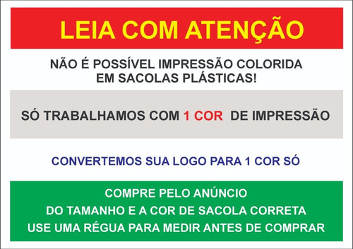 Sacola Plástica Personalizada 16x22 (0,12) Promoção 250 Unid