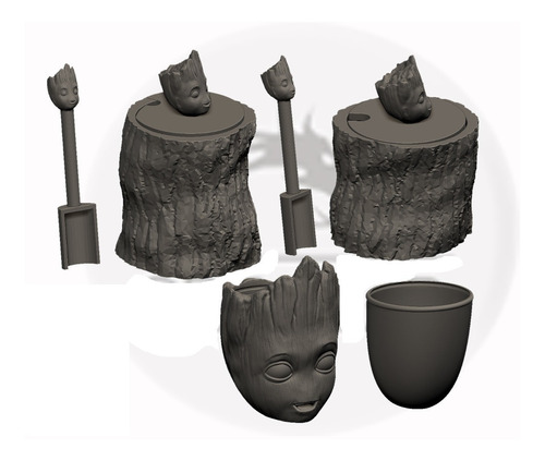 Set Completo Mate Groot Archivo Stl Para Impresion 3d 