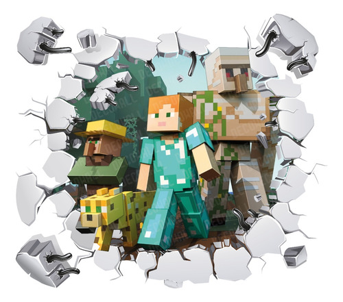 Vinilo Decorativo Sticker Adhesivo Rompe Pared Minecraft 2