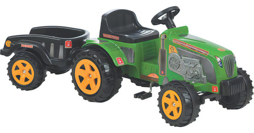 Mini Trator Fazendeiro Infantil De Pedal - Verde Com Caçamba