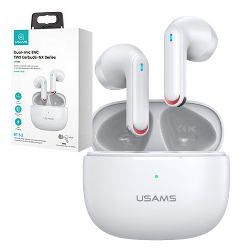 Auriculares Usams Nx10 Tws Bt5.2 Blanco Para iPhone/samsumg