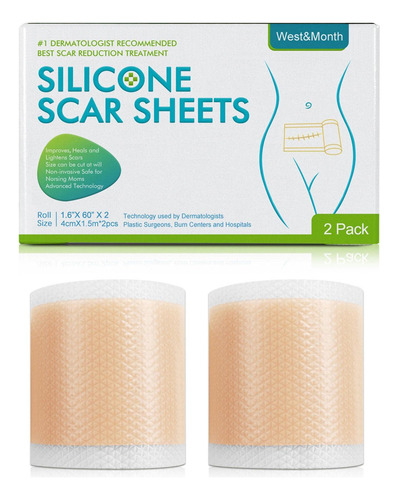 Greatideal Rollo De Cinta De Silicona For Cicatrices, 1.57
