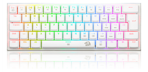 Teclado Gamer Redragon Anivia Branco Rgb Switch Marrom Abnt2