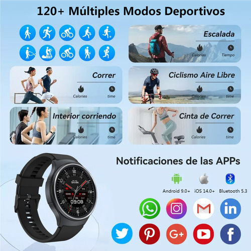 Reloj inteligente Xiaomi Black Shark A3 1.53" Tft Compatible con Android y iOS 3Atm impermeable Negro Smartwatch