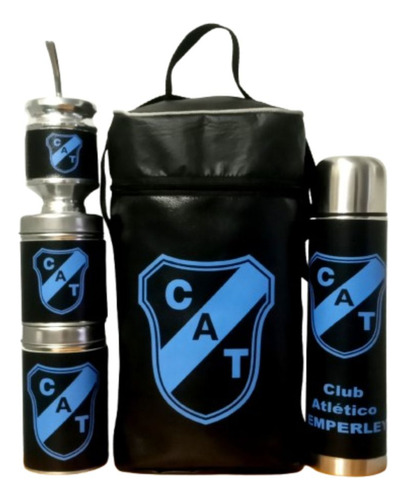 Equipo De Mate Set Matero Club Temperley. Ecocuero