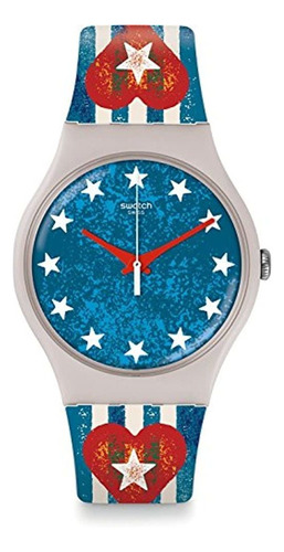 Swatch Anavah Suot101 Reloj De Moda De Cuarzo Suizo De Goma