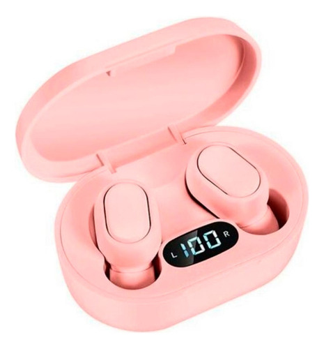 Auriculares Bluetooth 5.0 Inalámbricos Estuche De Carga Usb Color Rosa