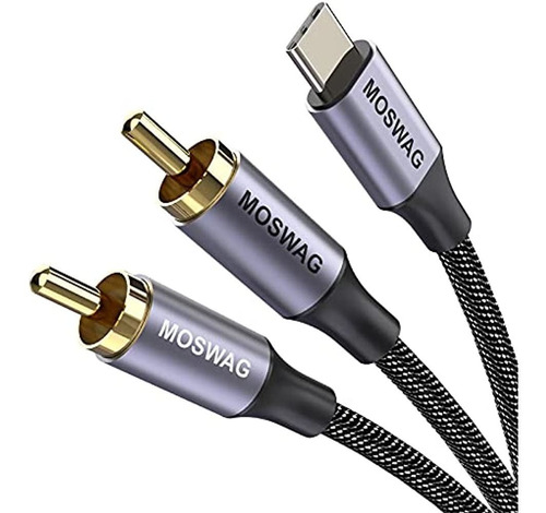 Moswag Usb Tipo C A 2 Rca Cable De Audio, Cable Rca Tipo C 2