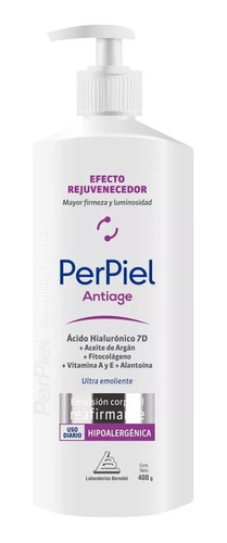 Emulsión Corporal Perpiel Antiage Efecto Rejuvenecedor 400g