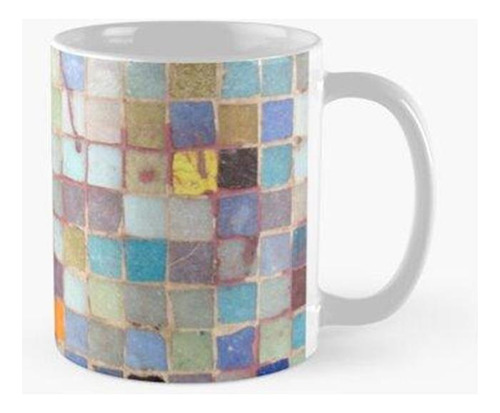 Taza X4 Azulejo De Piso De Mosaico - Textura De Cristal Rúst
