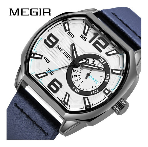 Megir Reloj Luminoso Militar De Cuarzo Cuadrado Para Hombre