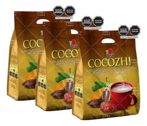 Cocozhi Dxn - Cacao/chocolate Con Ganoderma (3 Bolsas)