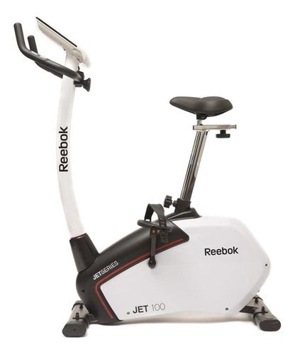 Imagen 2 de 3 de Bicicleta fija Reebok Jet 100 tradicional color blanco y negro