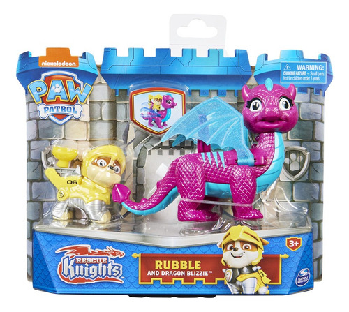 Figura Cachorros Caballeros Rubble Dragon Blizzie Paw Patrol