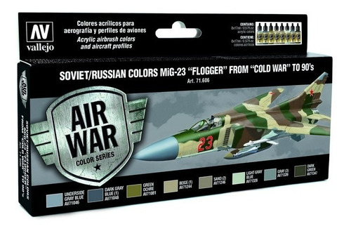 Vallejo Set 71606 Colores Aviones Rusos Sovieticos Mig Rusia