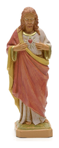 Figura Resina Sagrado Corazón Jesús Italiano Fontanini 18cm