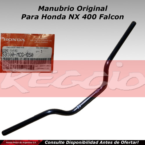 Manubrio Original Para Honda Nx 400 Falcon - Reggio Motos