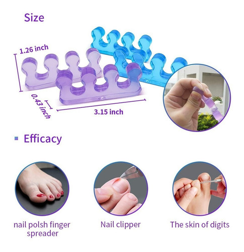 Imagem 10 de 10 de Espaçador Dedo Dedos Pé Mão Separador Manicure Pés Pedicure