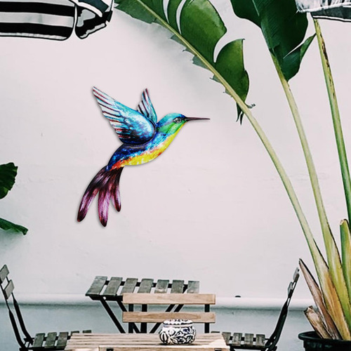 Colibrí Pared Arte Metal Colibrí Estatua Para Valla Azul