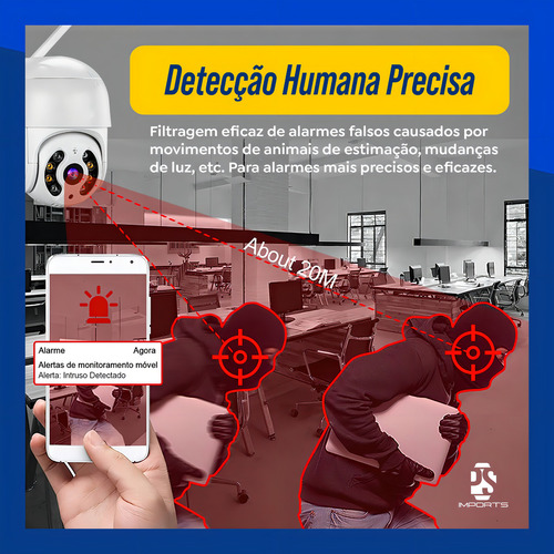 Kit 6 Câmera Wifi A8 Prova D'água Infravermelho Externa Icsee
