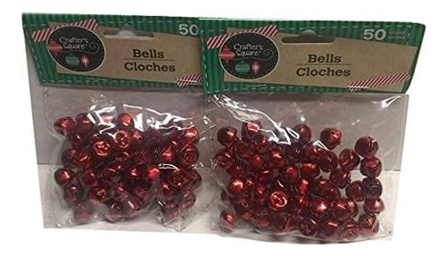 50 Count 12mm Red Crafter's Square Craft Jingle Bells (...