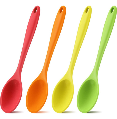 K 4 Peças De Colher De Silicone Para Misturar Colher De