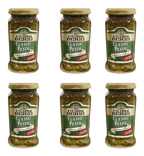 6 Frasco Pesto Filippo Berio Clásico 190 Gr Envio Gratis