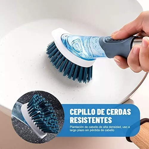 Juego de 4 cepillos de limpieza multiusos, cepillos de limpieza de cocina,  incluye agarres cepillo para platos, cepillo para botellas, cepillo de