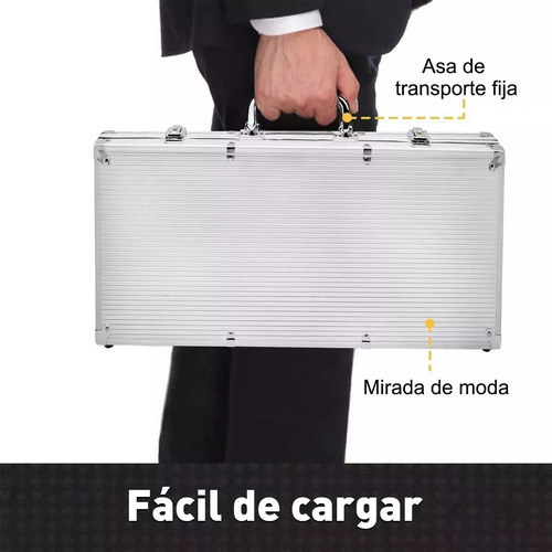 Juego De 500 Fichas De Poker Con Maletín Metálico Y Barajas