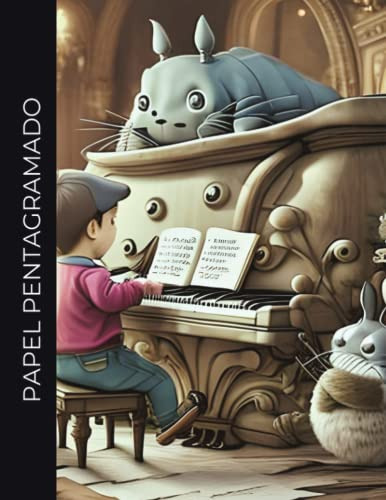 Cuaderno De Musica: Papel Pentagramado | Niña Toca El Piano