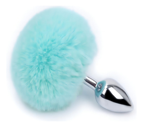 Plug Anal 6x2,8cm Com Rabo De Coelho Pompom Verde