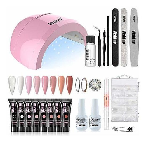 Kit Para Uñas En Gel Con Color Acabado Brillante Y Lampara