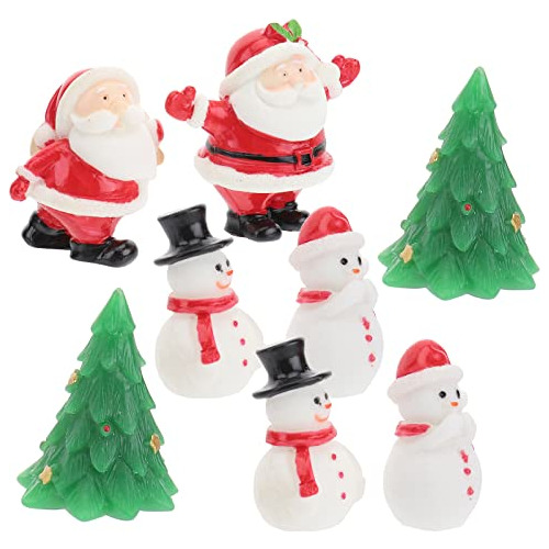 8 Mini Adornos De Navidad, Figurillas De Santa, Muñeco...