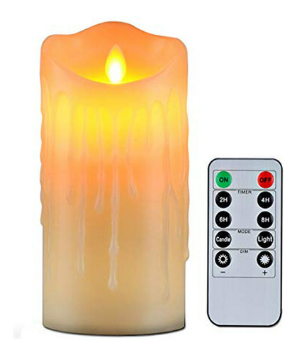 Velas Sin Llama, Luz Led De Cera Real, Diseño De Goteo, Simu