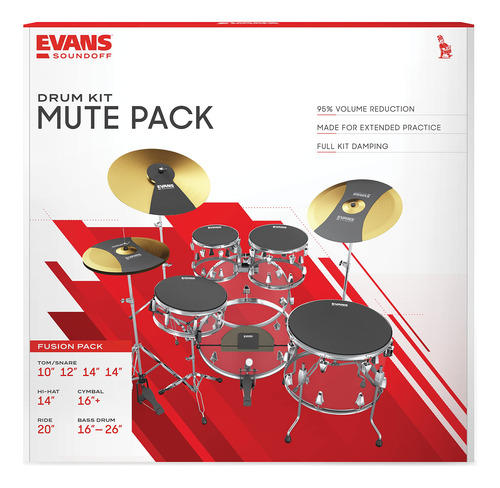Evans Soundoff Almohadillas Silenciosas Para Tambor Juego De