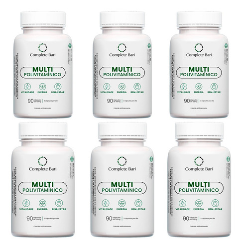 Kit 6 Polivitamínico Com 23 Nutrientes De Máxima Absorção Sabor Sem Sabor