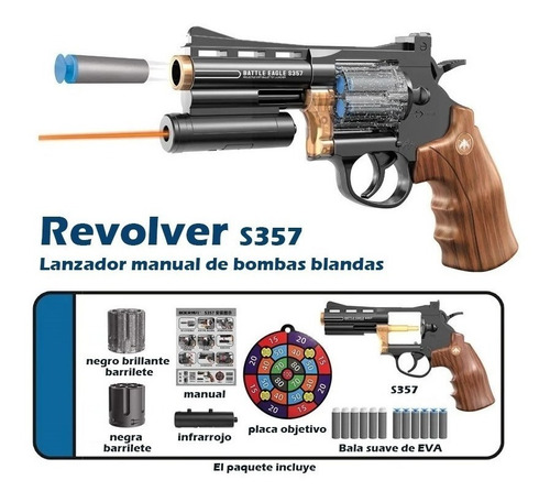 Pistola Revolver S357 Modelo De Escopeta Suave Accesorios De